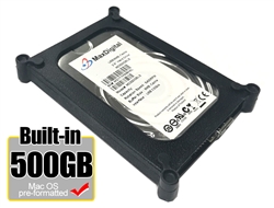 MaxDigitalData® 500GB USB 3.0 Portable External Hard Drive - Black (MacOS Pre-Formatted) - w/2 Year Warranty
