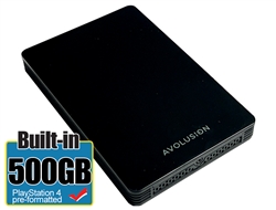 Avolusion HD250U3-Z1-PRO 500GB USB 3.0 Portable External Gaming PS4 Hard Drive - Black (PS4 Pre-Formatted) - 2 Year Warranty