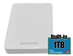 Avolusion Z1-S 1TB USB 3.0 Portable External Gaming PS5 Hard Drive - White (PS5 Pre-Formatted) - 2 Year Warranty