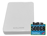 Avolusion Z1-S 500GB USB 3.0 Portable External Gaming PS5 Hard Drive - White (PS4 Pre-Formatted) - 2 Year Warranty