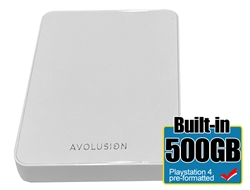 Avolusion Z1-S 500GB USB 3.0 Portable External Gaming PS5 Hard Drive - White (PS4 Pre-Formatted) - 2 Year Warranty