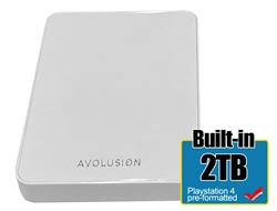 Avolusion Z1-S 2TB USB 3.0 Portable External Gaming PS4 Hard Drive - White (PS5 Pre-Formatted) - 2 Year Warranty