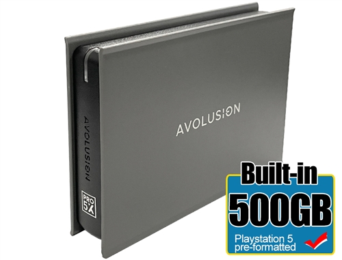 Avolusion Mini Pro-5X 500GB USB 3.0 Portable External Gaming PS5 Hard Drive  - Gunmetal Grey (PS5