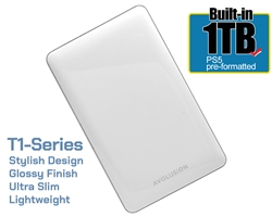Avolusion (T1 Series) 1TB USB 3.0 Portable External Gaming PS4 Hard Drive - White (PS4 Pre-Formatted) - 2 Year Warranty