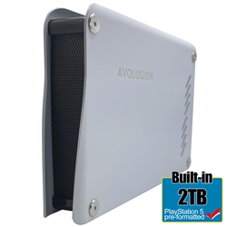 Avolusion PRO-M5 Series 2TB USB 3.0 External Gaming Hard Drive for PS5 Game Console (White) - 2 Year Warranty