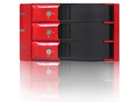 iStarUSA BPN-230SAS 2x5.25" to 3x3.5" SATA/SAS Trayless Hot-Swap Backplane RAID Cage Mobile Rack - Red