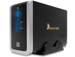 HornetTek HT-3210U3 Dual Bay SATA to USB 3.0/2.0 JBOD External Hard Drive Enclosure w/Build-in Cooling Fan - Black