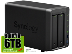 Synology DS716+II 6-Terabyte (6TB) High-performance & Scalable 2-Bay Gigabit iSCSI All-in-one RAID 0/1 NAS Server for Home and Small Business (Powered by new Seagate 3TB ST3000VN000 Hard Drives x 2) - Retail w/ 2-Year Warranty