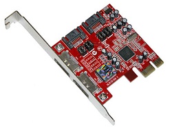 Masscool XWT-PCIE10 SATA + eSATA PCIE controller card (Silicon Image SIL3132 Chipset) - Retail w/ 1 year warranty