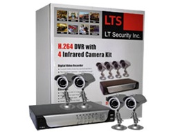 LTC LTD04HTDK 4-Channel Stand Alone DVR System with 2 Cameras, 320GB Build-in, Complete CCTV Kit - Retail