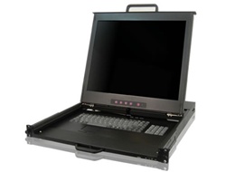 iStarUSA WL-21916 1U Rackmount 19 inch TFT LCD Keyboard Drawer with Built-in 16-port KVM