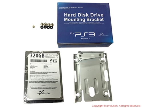 Avolusion 320GB 5400RPM SATA 2.5" Playstation3 Hard Drive (PS3 Fat, PS3 Slim,  PS3 Super Slim) + HDD Mounting Bracket w/2-Year Warranty