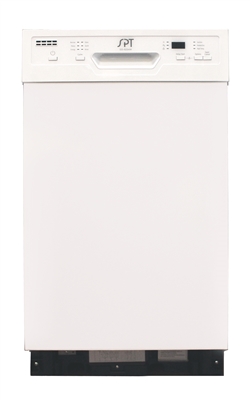 Sunpentown 18" Built-In Dishwasherw/Heating Drying - Energy Star - White - SD-9254W