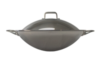 Sunpentown 16.5â€³ Stainless Steel Wok with Lid