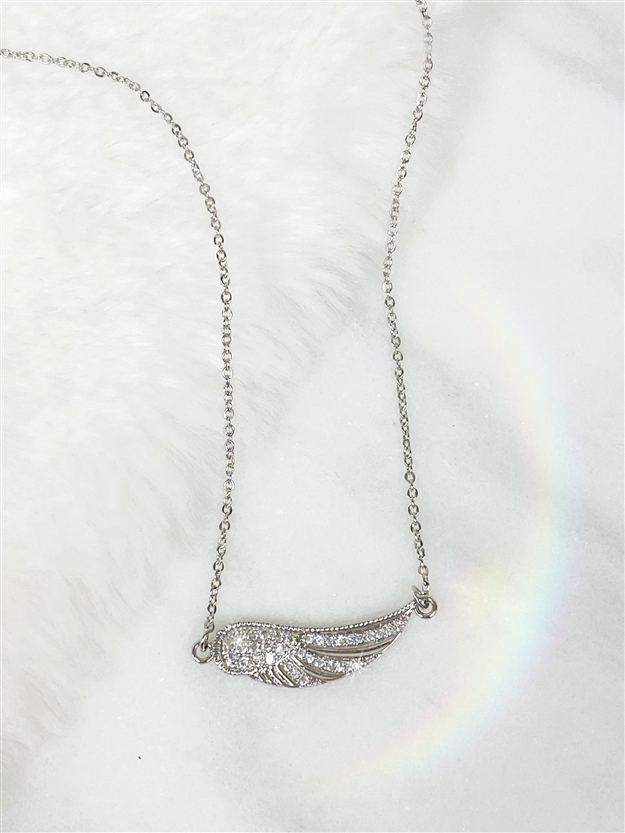 Angel Wing Necklace on white background