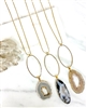 Three different mirajo Jewelry druzy-agate necklaces on white background