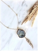 Druzy Leaf Necklace on white background