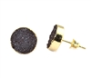 Druzy Post Earring on white background