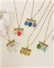 Five different Mirajo Jewelry Ice Crystal necklaces on cloth