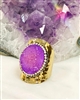 Raw Druzy Purple Ring