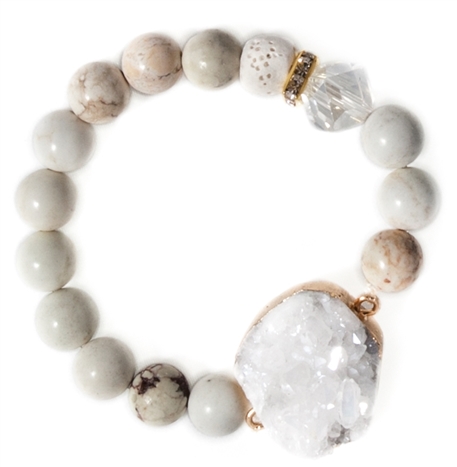 Serefina Druzy Bracelet on white background