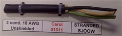 GENERAL CABLE 18AWG 3 CONDUCTOR SJ00W 90C DEG-300V 01311    CAROL BRAND PREMIUM GRADE EPDM CABTIRE (76M = FULL ROLL)