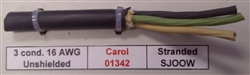 GENERAL CABLE 16AWG 3 CONDUCTOR SJ00W 90C DEG-300V 01342    CAROL BRAND PREMIUM GRADE EPDM CABTIRE (76M = FULL ROLL)