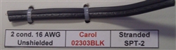 GENERAL CABLE 16/2 STRANDED UNSHIELDED BLACK PVC FT2 300V   60C 02303 CAROL BRAND SPT-2 LAMP CORD (76M = FULL ROLL)