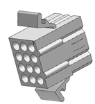 MOLEX .062" 12 PIN PANEL MOUNT CONNECTOR HOUSING RECEPTACLE 03-06-1121P **CLEARANCE**