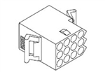 MOLEX .093" 12 PIN PANEL MOUNT CONNECTOR HOUSING RECEPTACLE 03-09-1125P