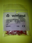 WIELAND FERRULE 18AWG 1.0MM RED (100 PK) 06.600.2227.0
