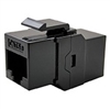 CIRCUIT TEST 100-570 CAT5E PANEL MOUNT FEED-THRU COUPLER,   KEYSTONE STYLE, BLACK (RJ45 FEMALE TO RJ45 FEMALE)