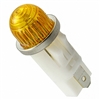 VCC 1050QA3 AMBER NEON 125V PANEL MOUNT INDICATOR LAMP, HI-DOME, .500" HOLE DIAMETER, TAB TERMINALS, 105VAC TO 125VAC