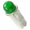 VCC 1052QA5 GREEN NEON 125V PANEL MOUNT INDICATOR LAMP, HI-DOME, .500" HOLE DIAMETER, TAB TERMINALS, 105VAC TO 125VAC