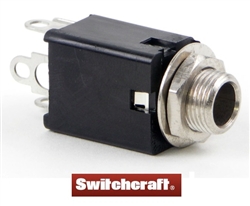 SWITCHCRAFT 114BX 3 POLE 1/4" ENCLOSED STEREO JACK, DOUBLE  CLOSED CIRCUIT, SOLDER LUG TERMINATION