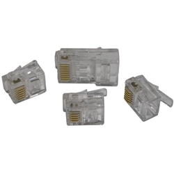 MODE 12-258U-0 MODULAR TELEPHONE PLUG 8P/8C (FOR STRANDED   & SOLID ROUND CABLE) *NOT SUITABLE FOR CAT5E/6 APPLICATIONS*