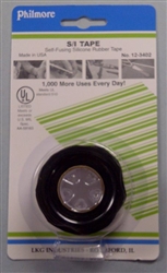 PHILMORE 12-3402 BLACK SEALING AND INSULATING (S/I) TAPE,   1" WIDE X 10' LENGTH, -65F TO 500F, INSULATES 8KV PER LAYER