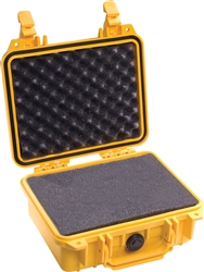 PELICAN CASE WITH FOAM YELLOW (MFR# 1200-000-240) 1200YEL   (ID 9.25"L X 7.12"W X 4.12"D)