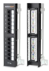 SIGNAMAX 12458M-C6C 12 PORT LOADED CATEGORY 6 (CAT6)        UNSHIELDED WALL-MOUNT MINI PATCH PANEL, WITH 89D BRACKET