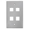 MODE 13-134-0 4-PORT SINGLE-GANG KEYSTONE FLUSH MOUNT       WALL PLATE