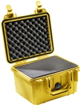 PELICAN CASE WITH FOAM YELLOW (MFR# 1300-000-240) 1300YEL   (ID 9.87"L X 7.00"W X 6.12"D) *SPECIAL ORDER*
