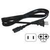 CIRCUIT TEST 138-201 POWER CORD 2 CONDUCTOR 6' - NEMA1-15P  TO IEC320-C7 SOCKET (DOUBLE SLOT), BLACK