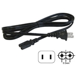 CIRCUIT TEST 138-201 POWER CORD 2 CONDUCTOR 6' - NEMA1-15P  TO IEC320-C7 SOCKET (DOUBLE SLOT), BLACK