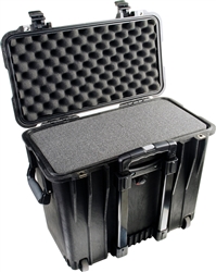 PELICAN CASE WITH FOAM BLACK (MFR# 1440-000-110) 1440BLK    (ID 17.10"L X 7.50"W X 16"D) W/PULL HANDLE