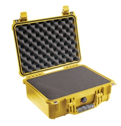 PELICAN CASE WITH FOAM YELLOW (MFR# 1450-000-240) 1450YEL   (ID 14.62"L X 10.18"W X 6.00"D)