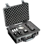 PELICAN CASE WITH FOAM BLACK (1500-000-110) 1500BLK         (ID 16.75"L X 11.18"W X 6.12"D)