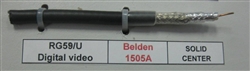 BELDEN RG59/U TYPE 75 OHM 20AWG SOLID BRAID/FOIL SHIELD     1505A CMG/FT4 HDTV (305M = FULL ROLL)