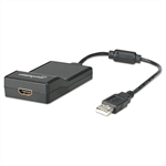 MANHATTAN 151061 USB 2.0 TO HDMI ADAPTER, CONVERTS USB 2.0  TO HDMI OUTPUT