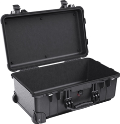 PELICAN CASE NO FOAM W/WHEELS (MFR# 1510-001-110) 1510NFBLK (ID 19.75"L X 11.00"W X 7.60"D) *SPECIAL ORDER*