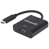 MANHATTAN 151788 4K@30HZ USB-C TO HDMI ADAPTER,             USB 3.2 TYPE-C MALE TO HDMI FEMALE CONVERTER, BLACK